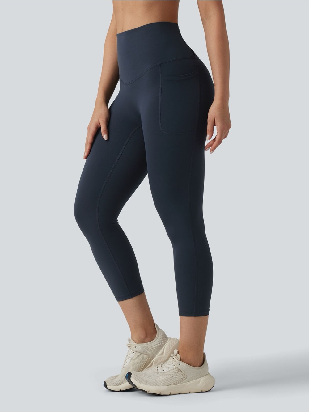 Halara High-Waist Navy Pocket Performance Leggings size S crop NWOT